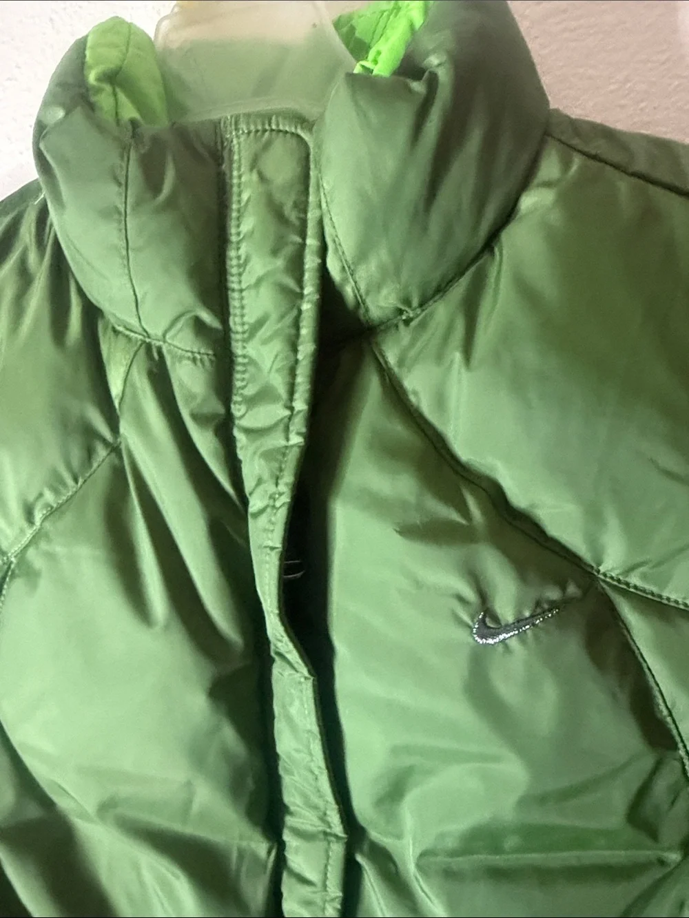 Nike Green reversible duck down filled Puffer Vest